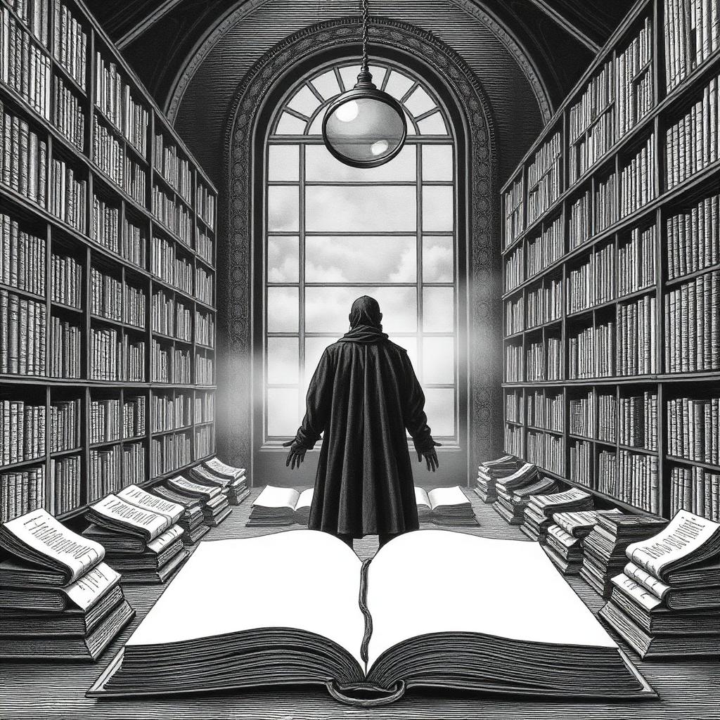 Bibliotecă cu pagini albe